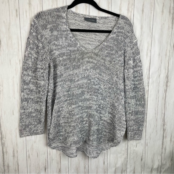 Wooden Ships Gray White Open Weave Sweater S/M - Picture 2 of 6